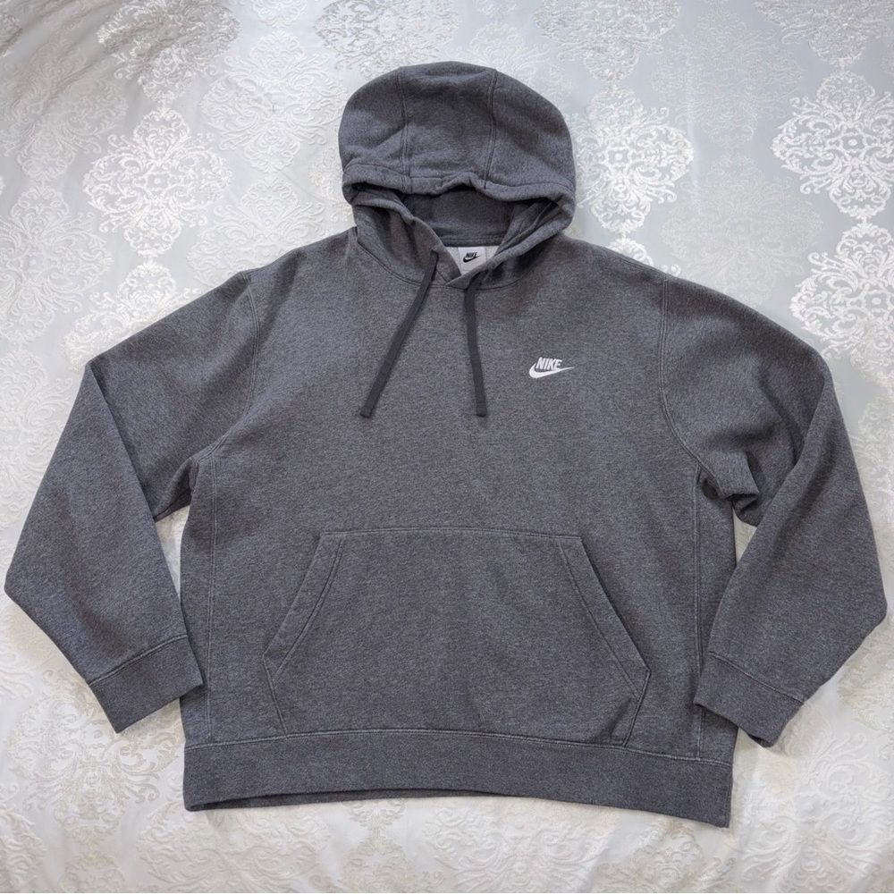 Nike Sportswear Grey Hoodie Hooded Pullover Sweatshirt Size Large